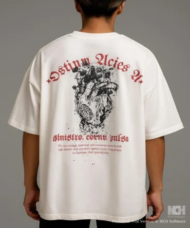 White Heart printed Oversized T-Shirt