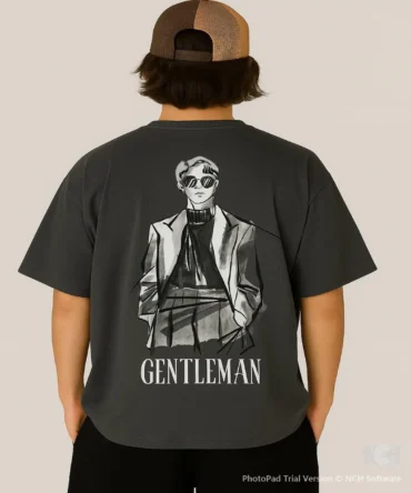 Grey Gentleman Printed Oversize T-Shirt